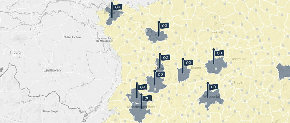 Screenshot Karte der Open Data – Angebote in NRW