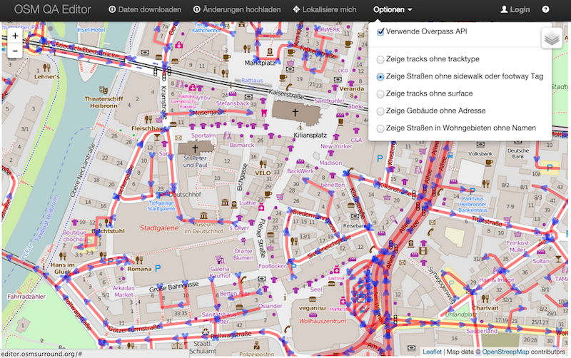 Screenshot OpenStreetMap QA Editor