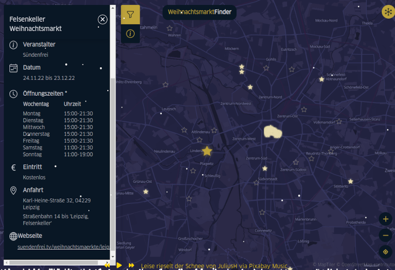 Screenshot Wo ist Weihnachtsmarkt?